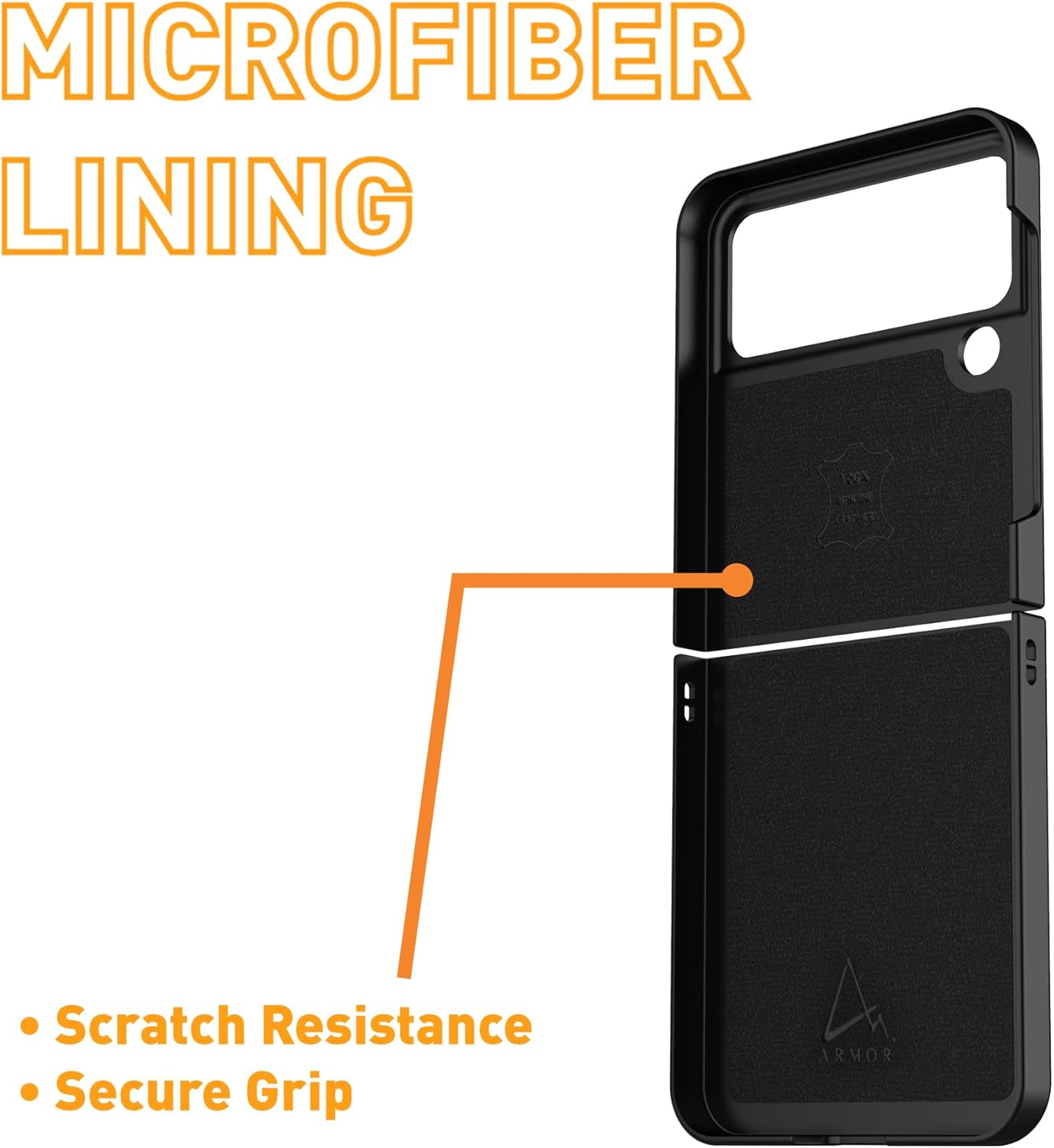 Armor Leather Case for Samsung Z Flip4 Midnight Black
