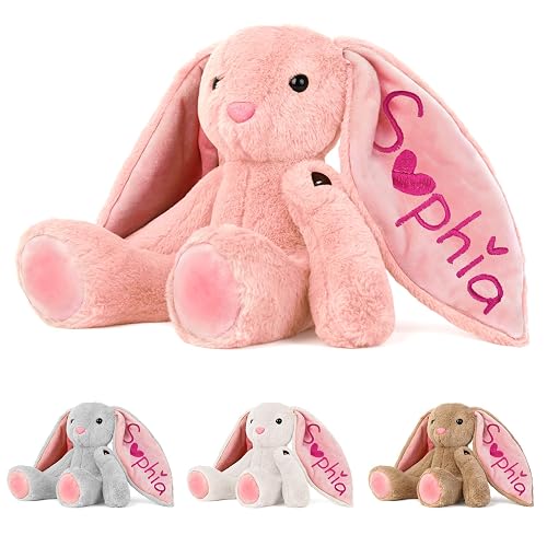 Personalized Bunny Plush for Kids Custom Bunny with Embroidered Name,