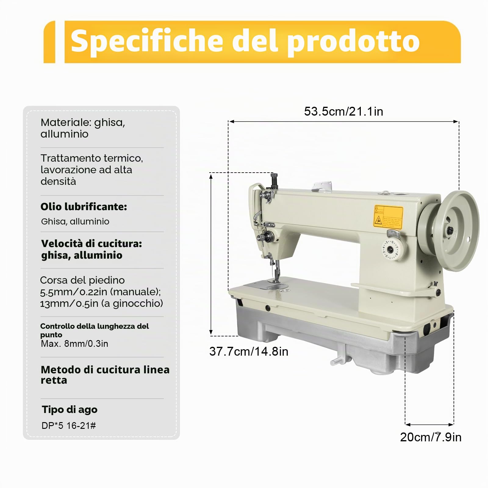 Macchina da cucire Industriale Macchina da cucire Puntino Regolabile Velocità massima 3000S.P.M. Spessore Materiale Pelle Macchina da cucire Heavy Duty per Jeans