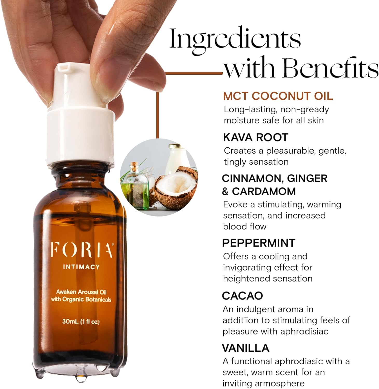 Foria Awaken Oil - Personal Naturally Lubricating Oil - Organic, All-Natural - Safe for Sensitive Skin - 1 Fl Oz - Image 3