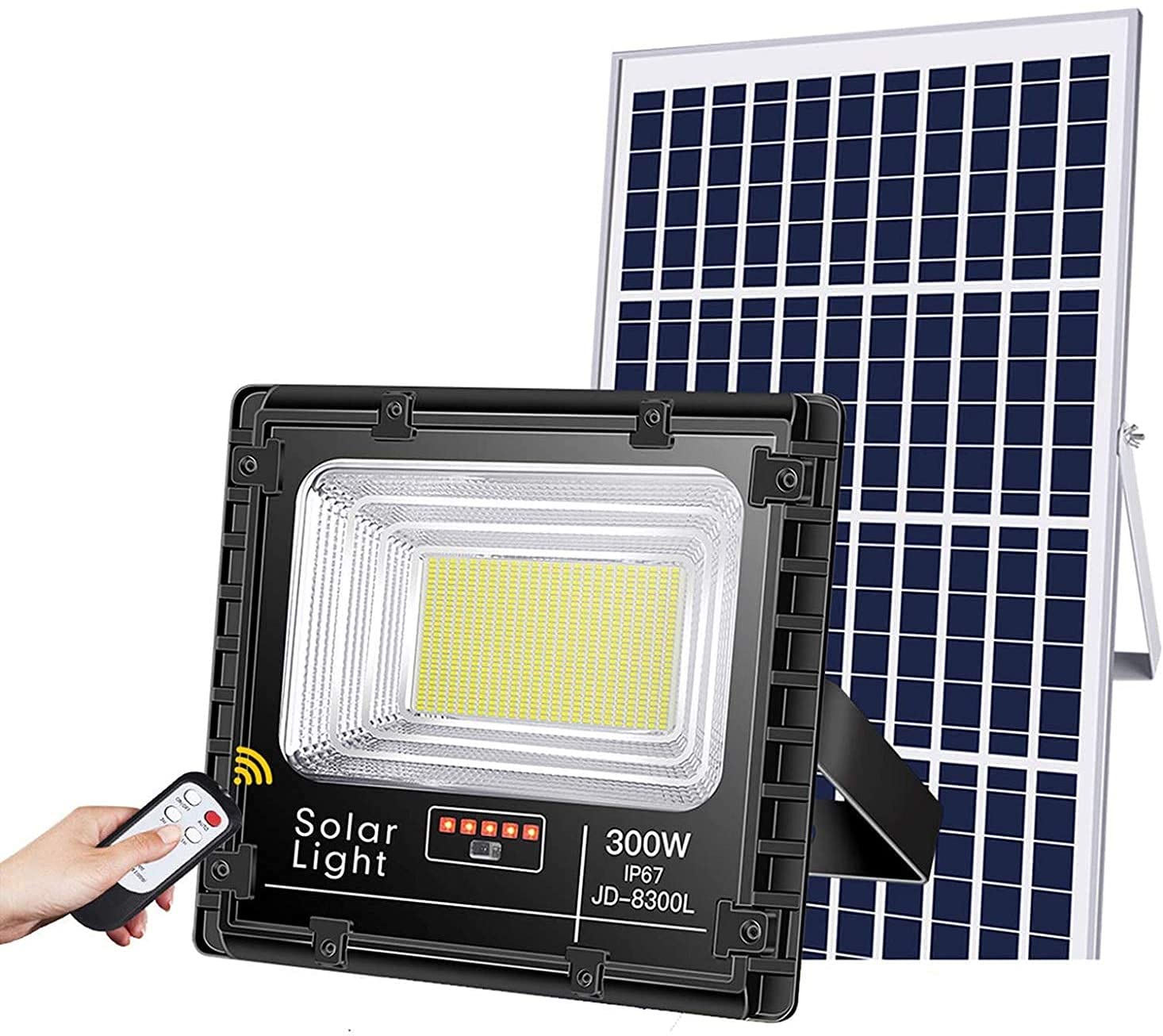 Projecteur LED Solaire Extérieur Très Lumineux 300W IP65 pour Éclairage de Rue et Jardin