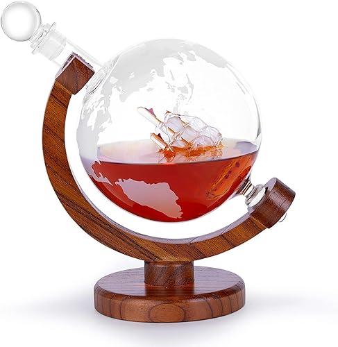 Miniatura 2 de Glolaurge - Decantador de whisky con 2 vasos de globo, juego de decantador de whisky para hombre, regalo de cumpleaños de aniversario para él,