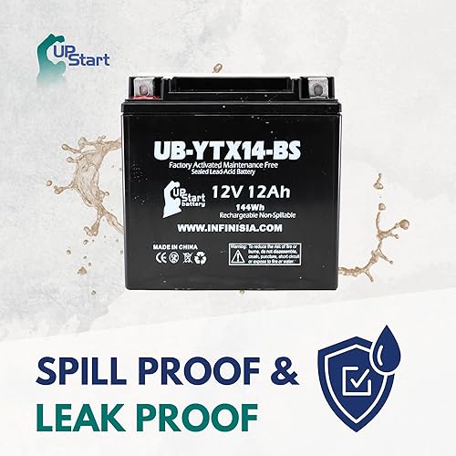 Miniatura 3 de Reemplazo YTX14-BS para batería Honda Foreman 450 1998-2004 - Compatible con Honda TRX450 Fourtrax Foreman S, 450 ES 450CC, cuatro ruedas Quad ATV,