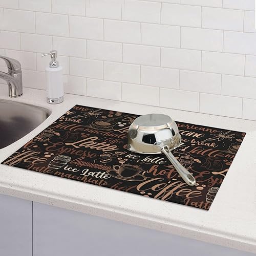 Miniatura 6 de Tapete de secado de platos de café para encimera de cocina, máquina de café absorbente, almohadilla de microfibra absorbente, tapete de drenaje de