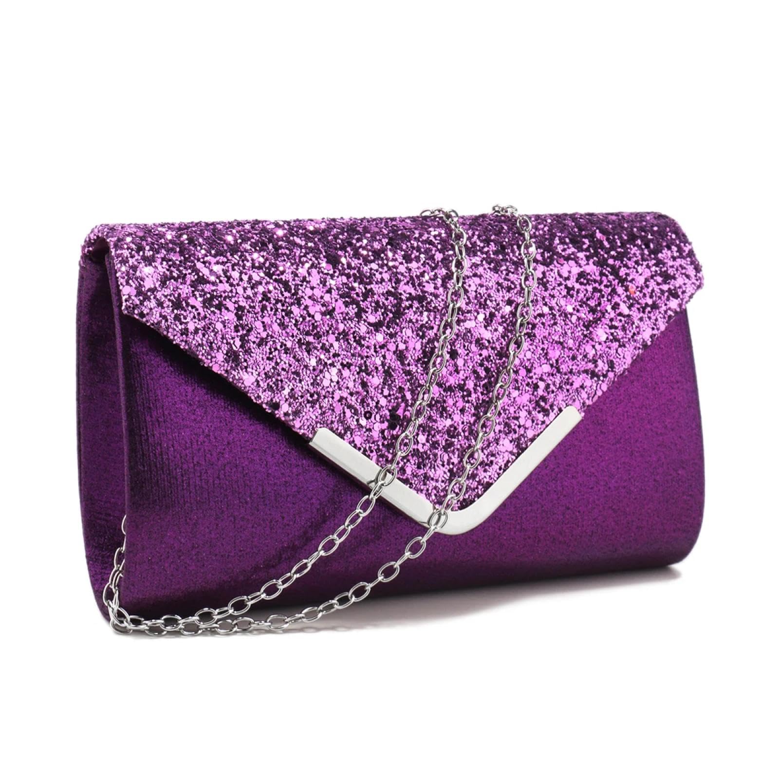 Abendtasche Damen Clutch Metall Kette Abend Taschen Pailletten Glitzer Mode Lady Umschlag Party Hochzeit Handtaschen Mädchen Handtaschen