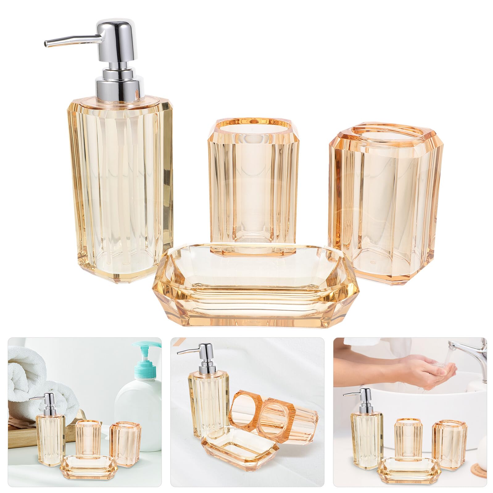 TOYANDONA Accesorios de Baño Vaso para Enjuague Bucal Soporte para Cepillo de Dientes Jabonera Botella de Loción para Tocador de Baño