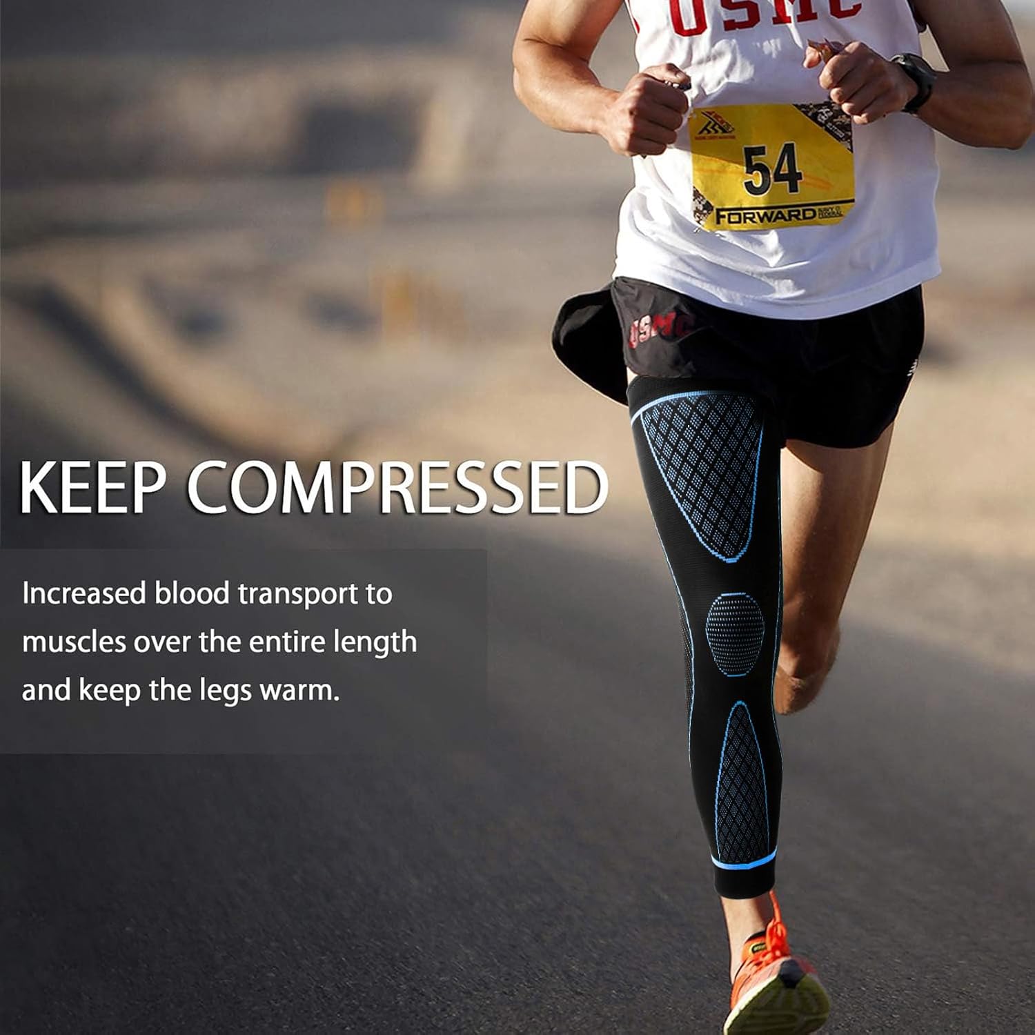 Full Leg Sleeves Long Compression Leg Sleeve Knee Sleeves Protect Leg, for Man Women Basketball, Arthritis Cycling Sport - Image 2