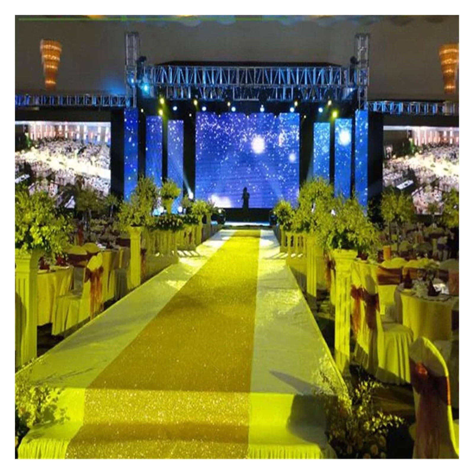 Tappeto Cerimoniale Matrimonio Tappeto Glitterato da 1 x 10 m for corridoio Nuziale, for Decorazione di Eventi for Banchetti Nuziali per Matrimonio(Silver)