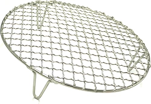 Rejillas redondas de barbacoa de 11.6 pulgadas de diámetro con patas de acero inoxidable con patas de 2 pulgadas de altura, estante de alambre