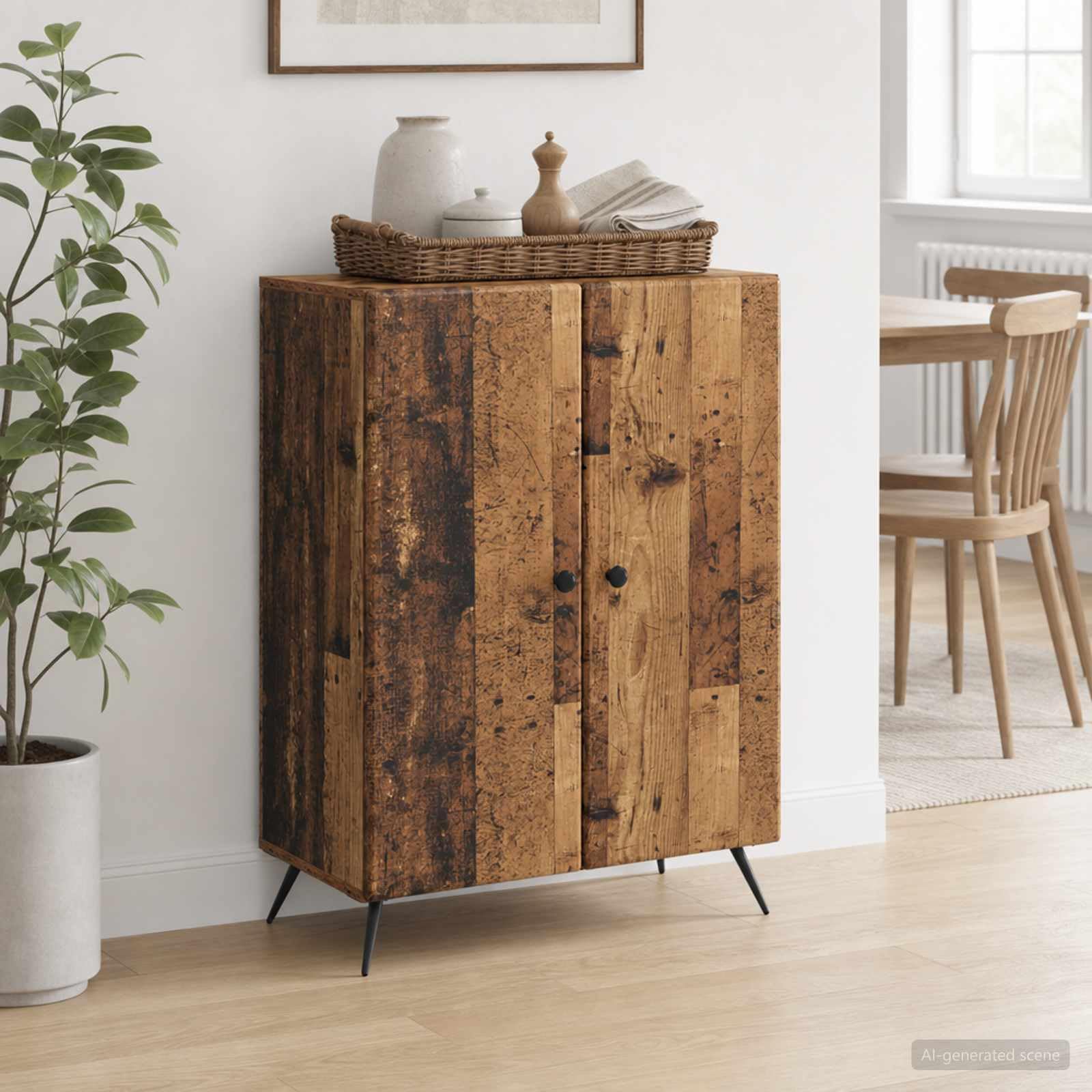 Credenza in legno anticato, 66 x 34,5 x 90 cm, in legno