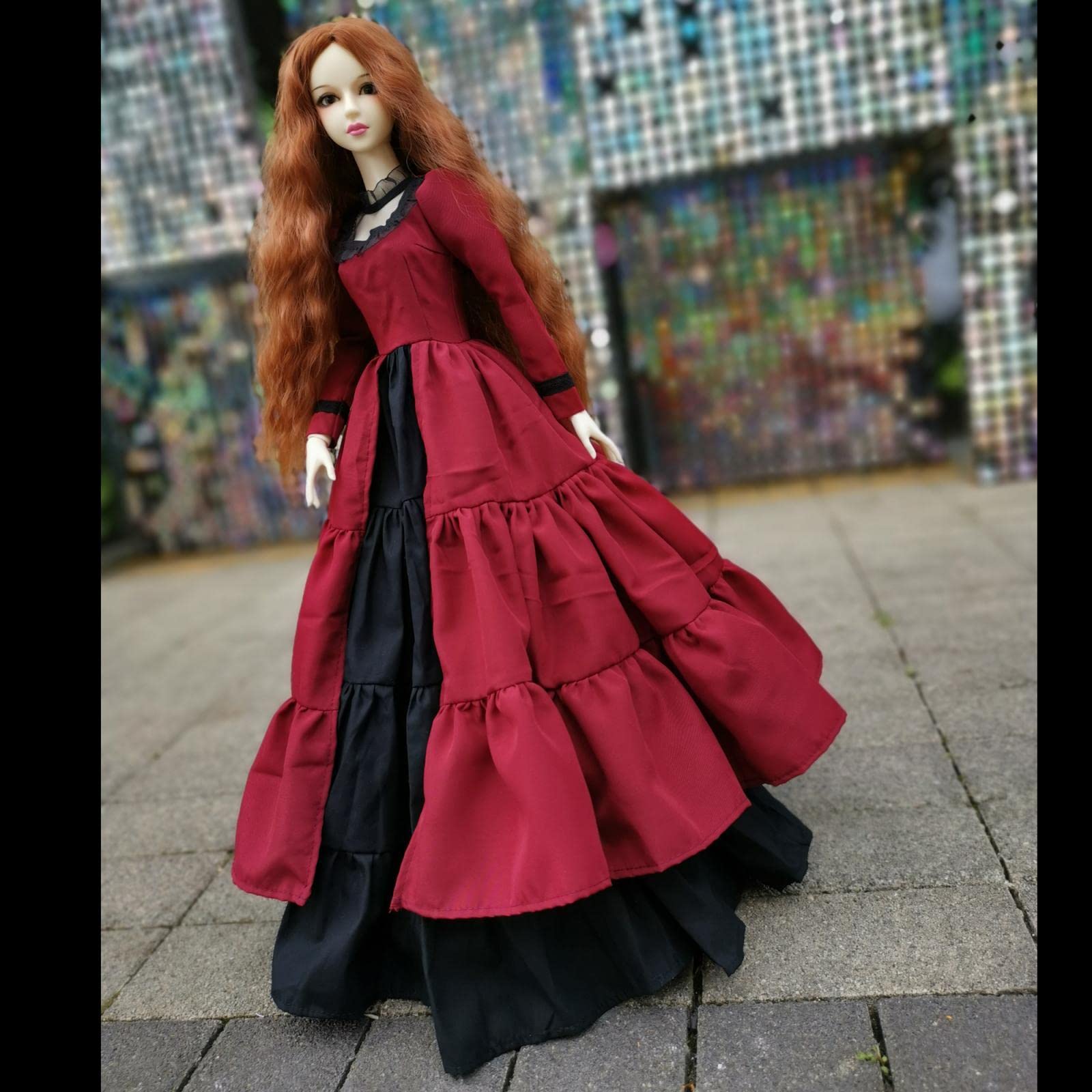 Colcolo Puppenkleid BJD Doll Kleid Weicher Stoff Handgefertigt Mode Kleider für Kinder Mädchen Fantasievolles Spiel Geschenk, Dunkelrot