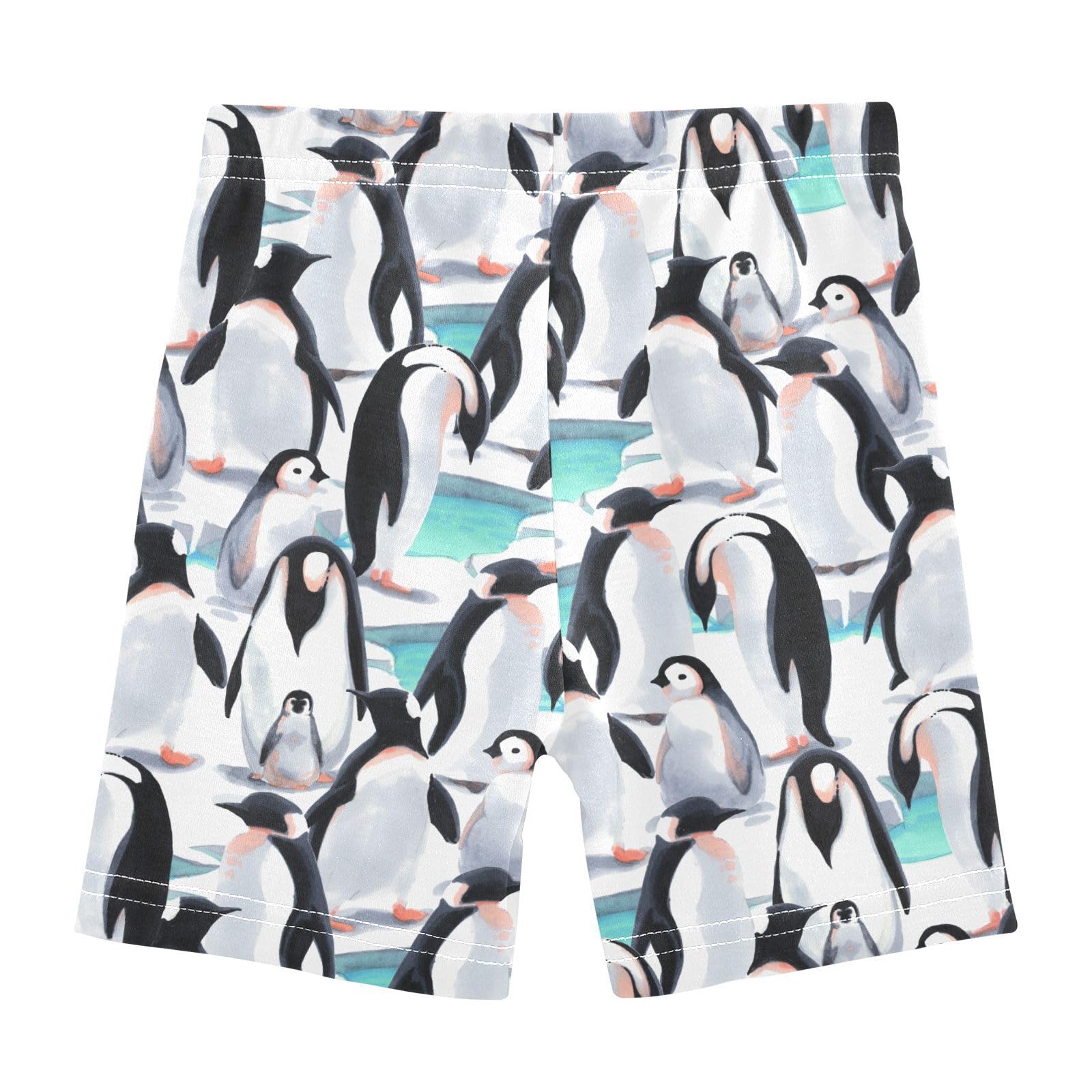 JHKKU Girls Penguin Watercolor Shorts Cotton Cartwheel Bike Kids Biker Under Dress Dance Short Girl Clothes 8Y