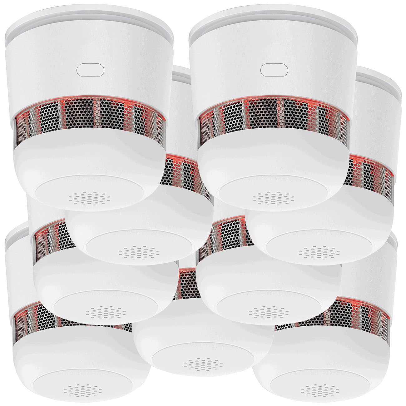 VisorTech rilevatore fumo 10 anni: 9-set Mini Rilevatore di Fumo Compatto, 10 anni di batteria, 85 dB (fumi vds batterie)