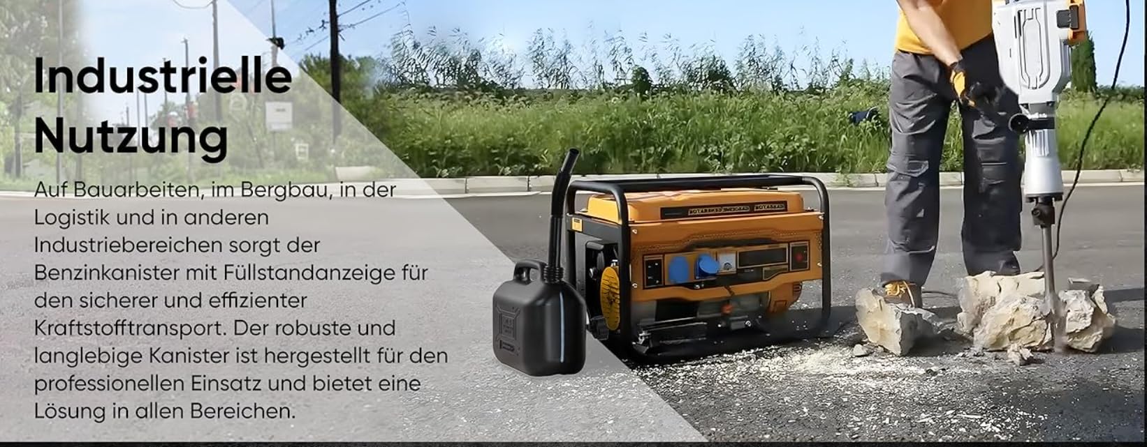ProCar Tanica per benzina da 5 litri, colore nero, approvazione ONU, tanica per carburante con indicatore di livello, made in Europe (nero, 5 litri)