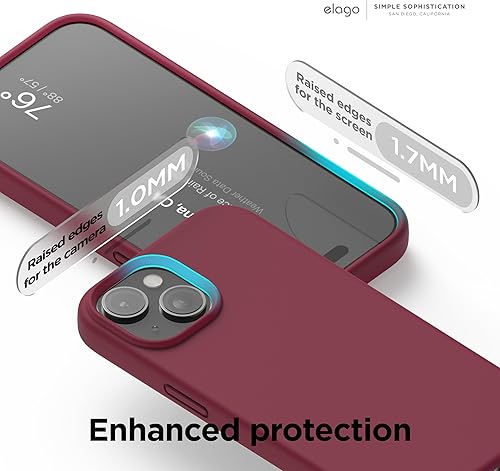 Miniatura 5 de elago Compatible con iPhone 15 Plus, funda de silicona líquida, funda protectora de cuerpo completo, a prueba de golpes, funda delgada para