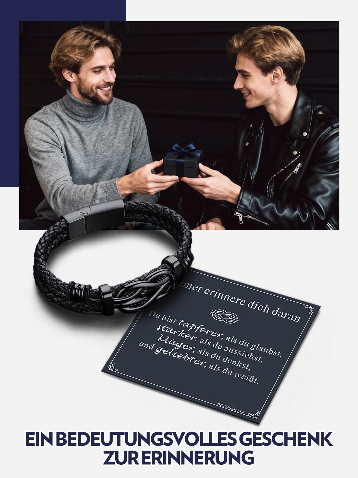 Bandmax Armband Herren Lederarmband Unendlichkeitsknoten Wickelarmband