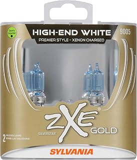 SYLVANIA - 9005 (HB3) SilverStar zXe GOLD High Performance Halogen Headlight Bulb - Bright White Light Output, Best HID Alternative, Xenon Charged Technology (Contains 2 Bulbs)