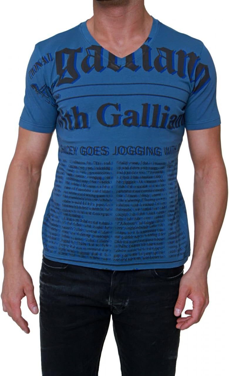 John Galliano T-Shirt NEWSPAPER, Color: Dark blue