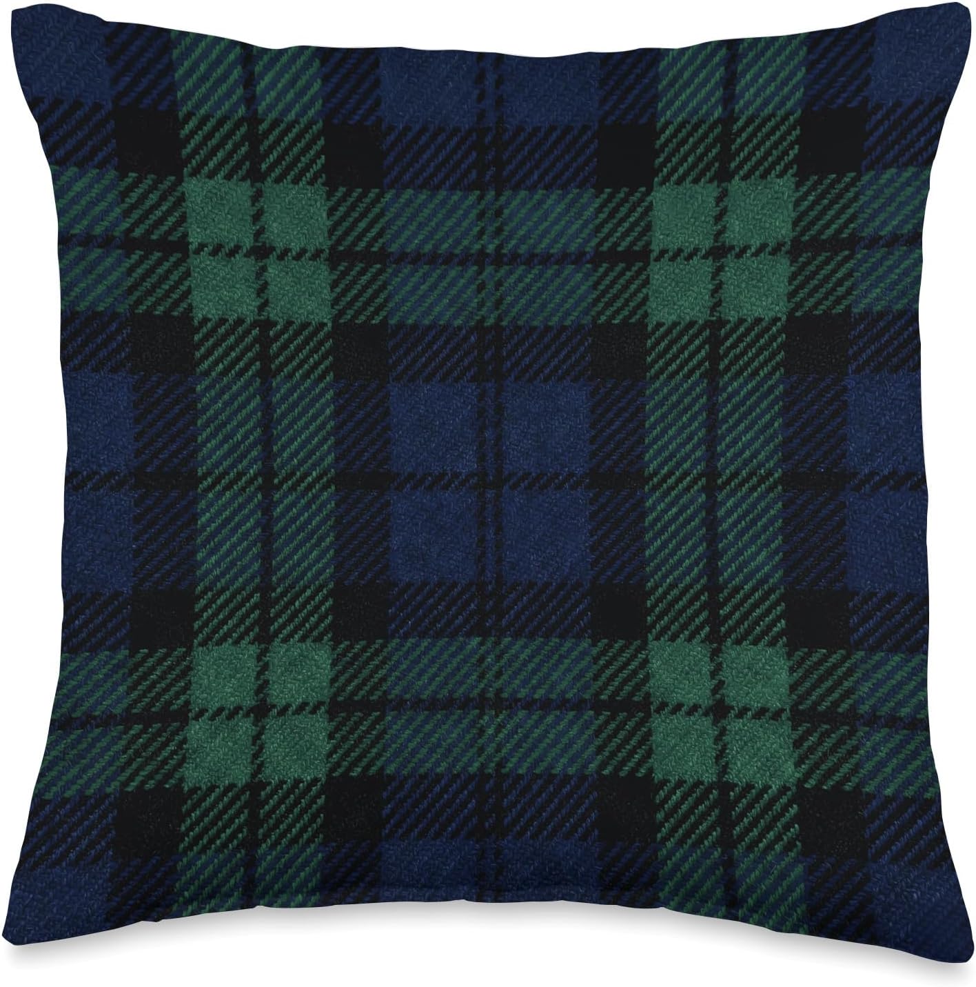Blackwatch Scottish Tartan Pattern Traditional Plaid Throw Pillow