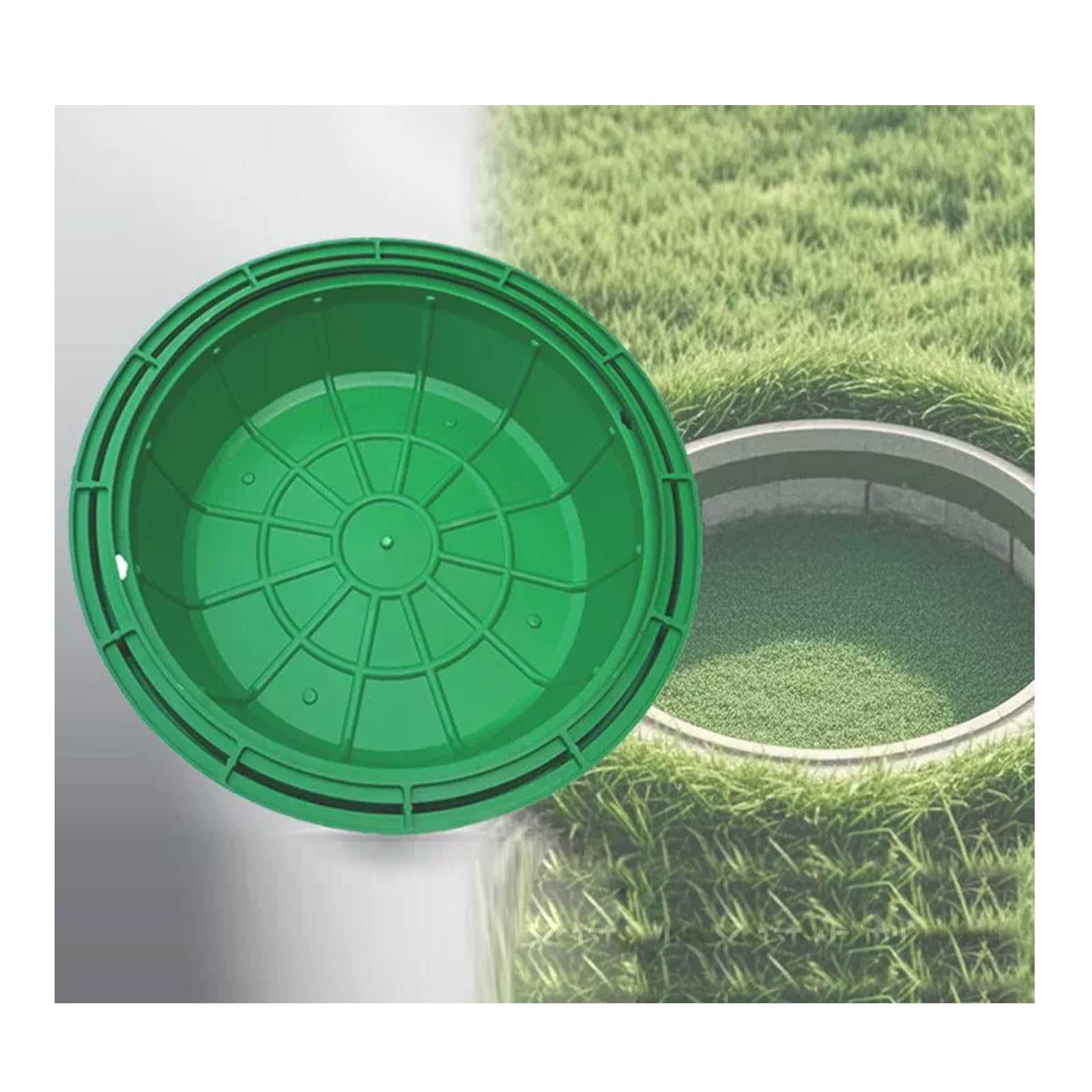 GBRSXYIP Round Recessed Sewage Cover & Septic Tank Lid Decorative Embedded Manhole Cover with Frame Portable Outdoor Inspection Lid for Lawn 70x70CM (27.5x27.5IN)