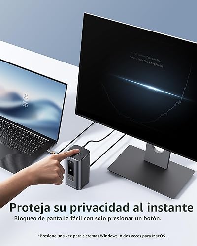 Miniatura 6 de Baseus Estación de acoplamiento, Spacemate(Win) 11 en 1, pantalla triple, HDMI y DP 4K, puertos USB A/C de 10 Gbps, Gigabit Ethernet, 100 W PD,
