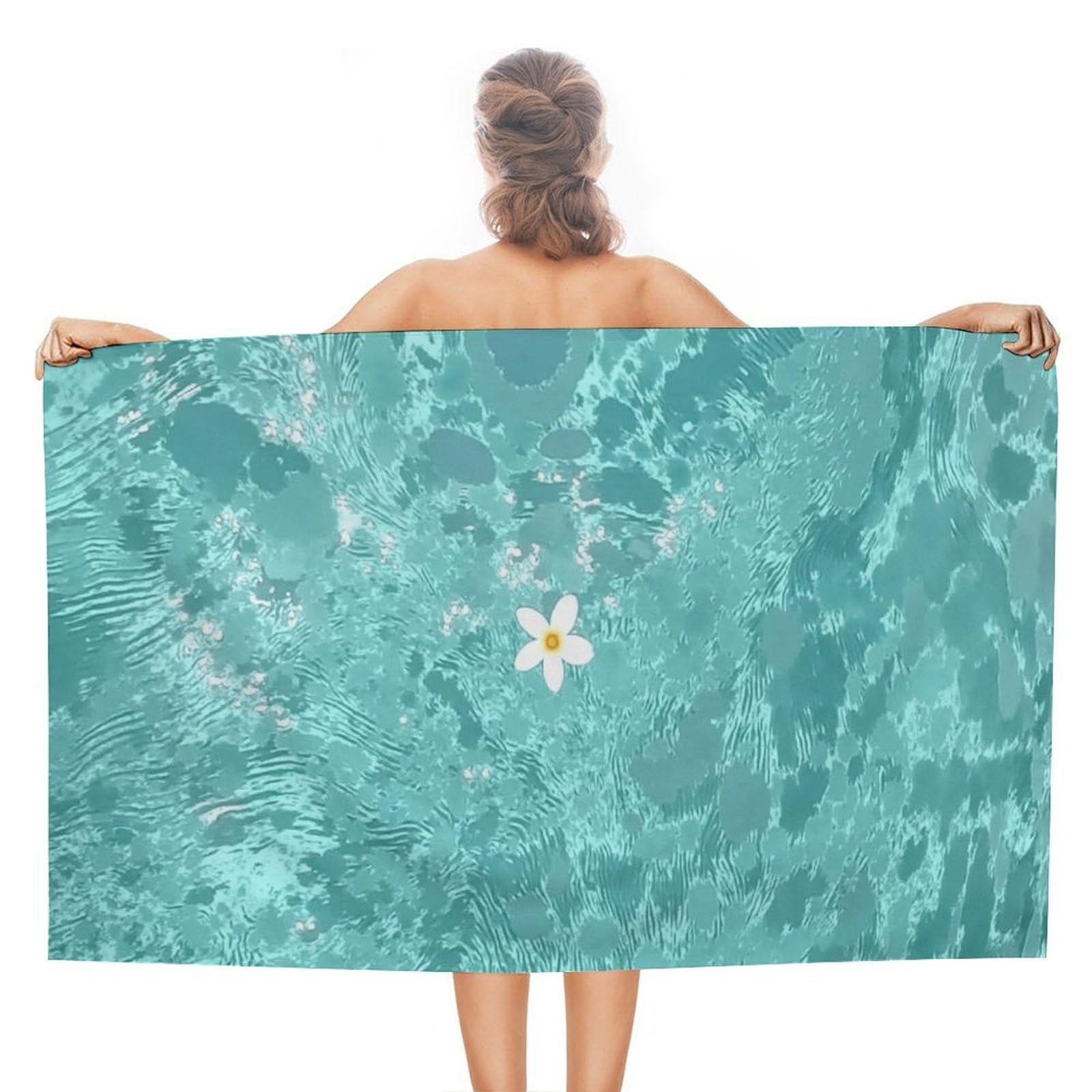 Anceky Tropical Flower Beach Towel Microfiber Soft Absorbent Oversized Large Bath Towel Blanket Thin Quick Dry for Adults Swimming Pool Yoga Gym Travel 51"X31"