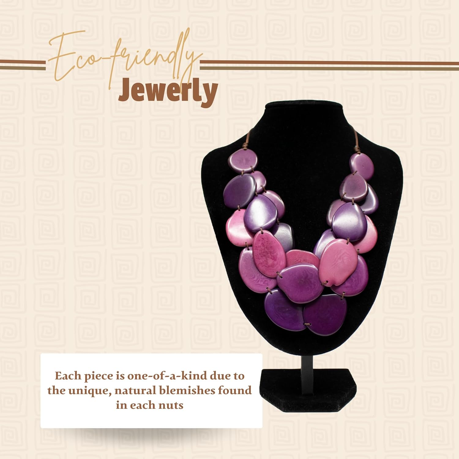 Eco-Chic Andean Oval Tagua Necklace: Artisan-Crafted Elegance