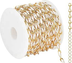 Amazon.com: UMAOKANG Stainless Steel Jewelry Chain White Enamel Cable ...