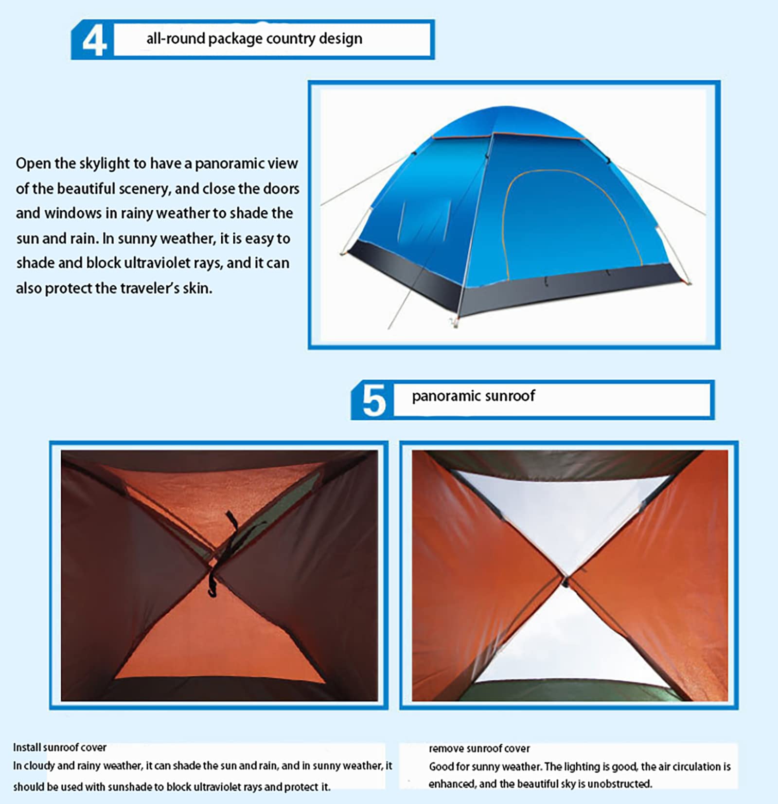 Tenda da spiaggia pop-up, tessuto Oxford 210D, due porte, ben ventilata, adatta per 2-3 persone, ideale per escursioni, campeggio e gite in spiaggia