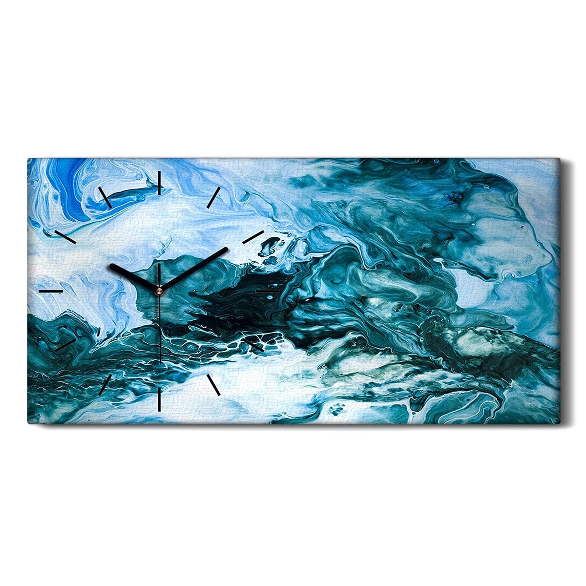 Horloge sur Toile 60x30cm Abstraite Silencieuse pour Salon
