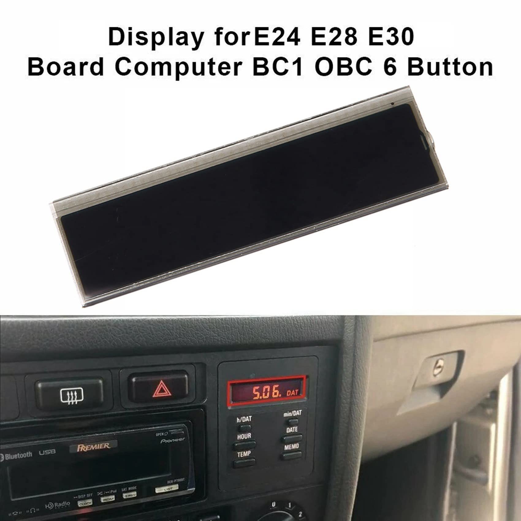 Écran LCD 6 boutons pour voiture E28 E30 OBC 325I 318I 325Ix 528 525I 535I 62131377803