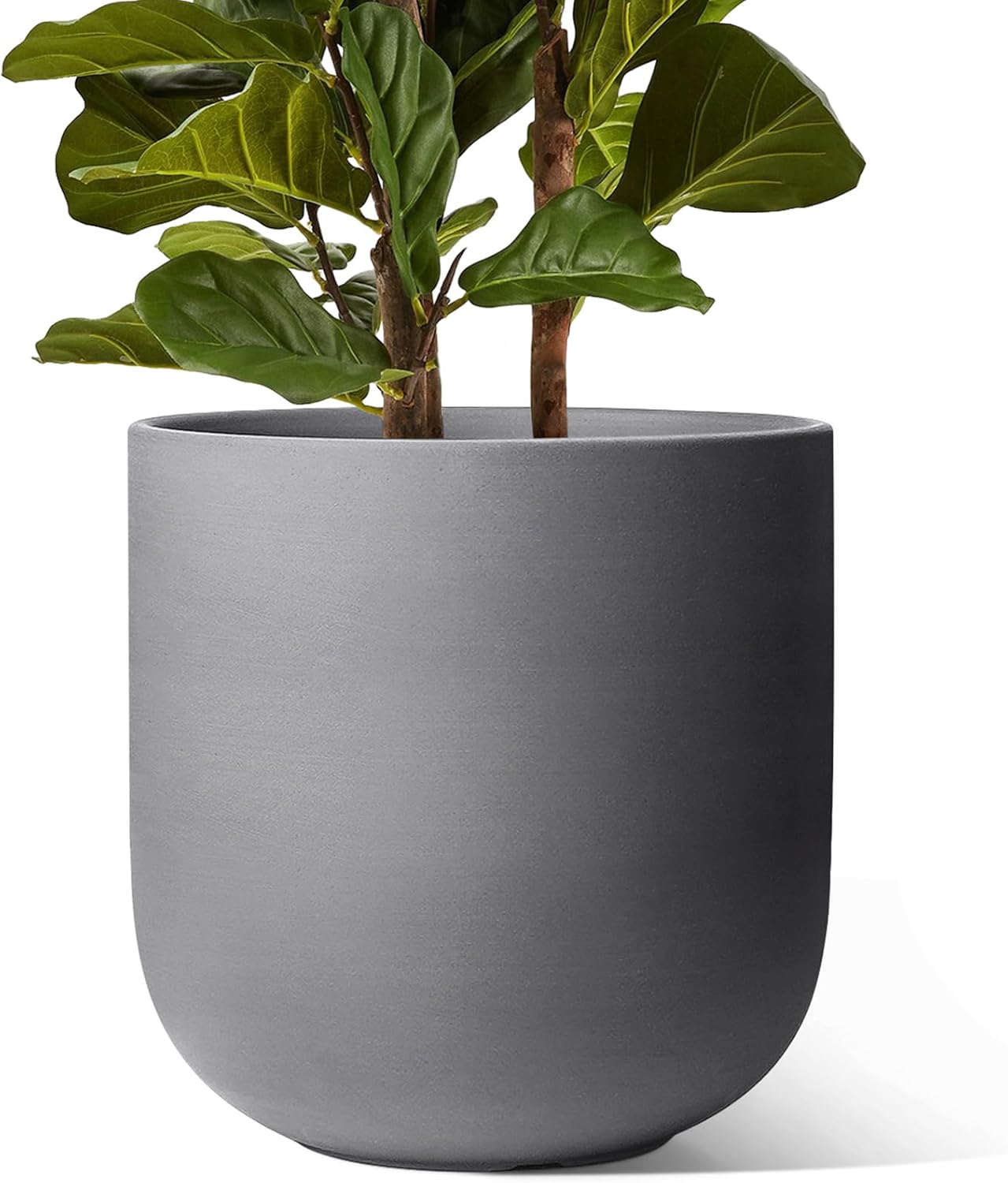 LE TAUCI 12 Inch Pots for Plants, Ceramic Large Planters for Indoor Plants, Indoor Plant Pots for Home Garden Patio Office, Big Planter Pots with Drainage Hole and Rubber Plug, Charcoal Gray Charcoal Gray 12 Inch