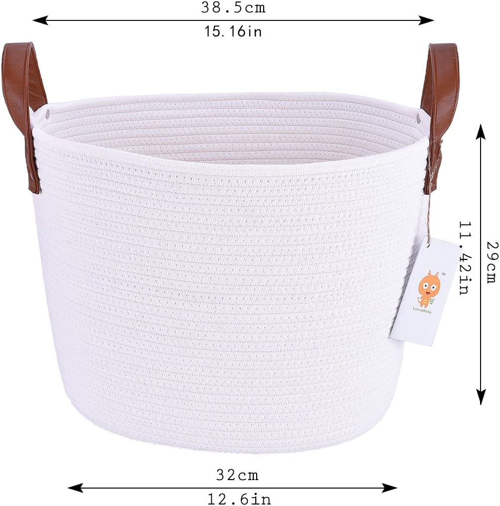 Amazon Loongbaby ランドリー バスケット かご 収納かご コットンロープバスケット おもちゃ収納 おもちゃ箱 脱衣カゴ 収納ボックス シンプル スタイリッシュ おしゃれ インテリア ナチュラル かご バスケット オンライン通販