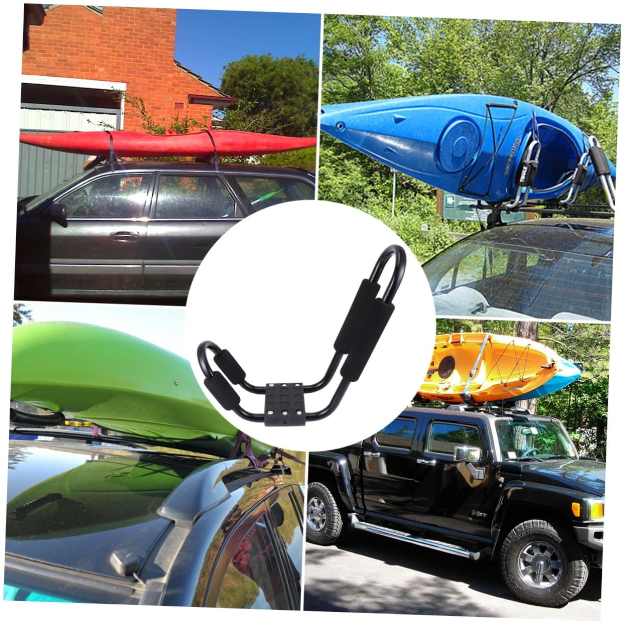 UKCOCO 2piezas Baca de Techo para Kayak y Surf Soporte para Techo de Coche SUV Camión Parabrisas Barra Transversal