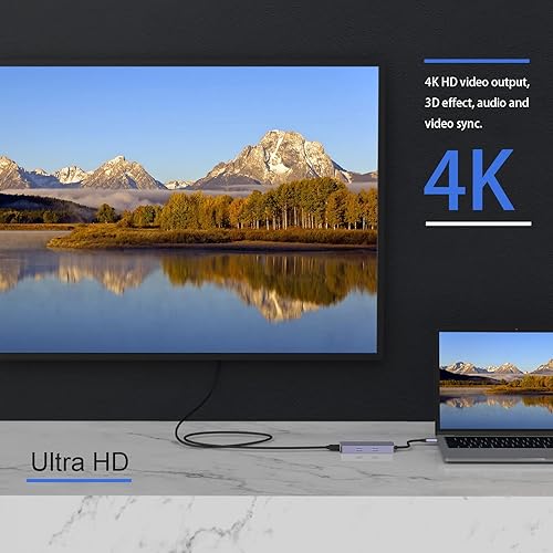 Miniatura 4 de Hub USB C, adaptador HOPDAY USB C Dongle para MacBook Pro/Air Ipad Pro, adaptador USB C a HDMI Multport 6 en 1, para laptop, Surface Pro 8 y más (4K