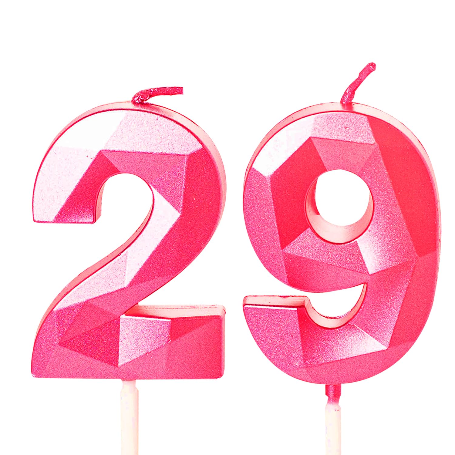 Velas de Cumpleaños Número 29 Rosa Caliente Velas con Número 29 para Pastel de Cumpleaños, Velas de Cumpleaños Número 29 Velas para Pastel, Velas de Pastel de Cumpleaños Número 29 Adornos de Pastel