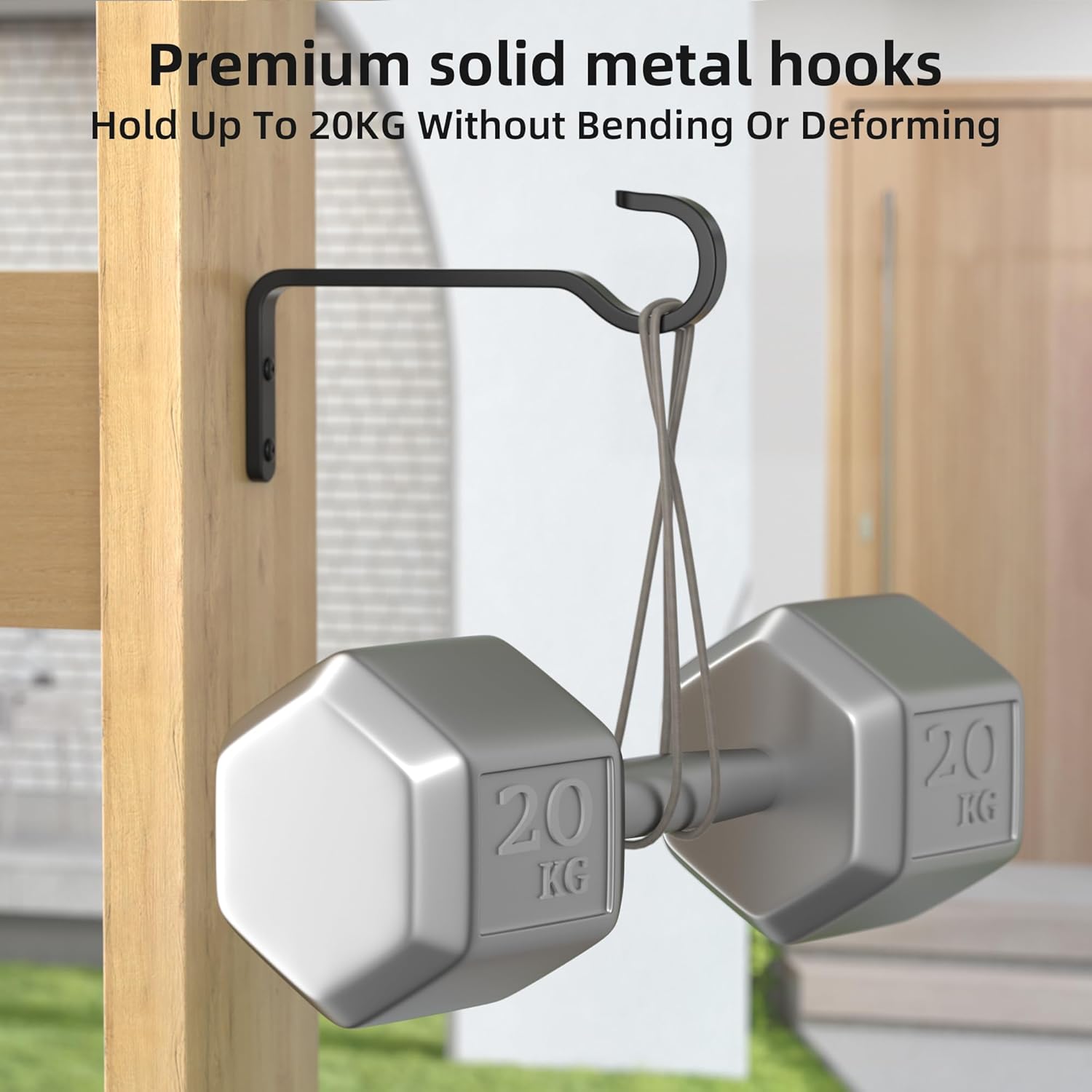 6 Inch 2 Pack Heavy Duty Outdoor Plant Hangers for Hanging Baskets, Iron Plant Brackets for Hanging Plants Outside, Metal Plant Hooks Plant Wall Hooks for Hanging Lantern, Bird Feeder