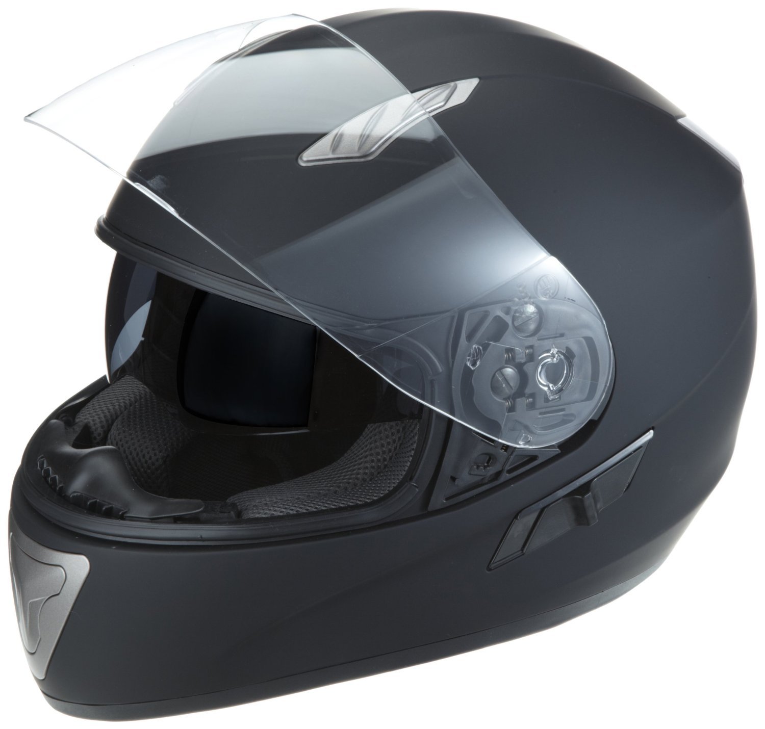 H520-ES-S kask motocyklowy, integralny kask z wbudowaną osłoną przeciwsłoneczną, rozmiar S, czarny matowy