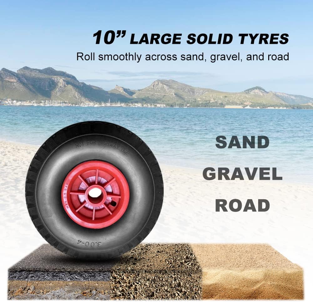 doorslay Kayak Trolley Cart with Airless Tires - 176LB, Energy-Saving Two-Wheeled Carrier Cart for Kayak Canoe Boat