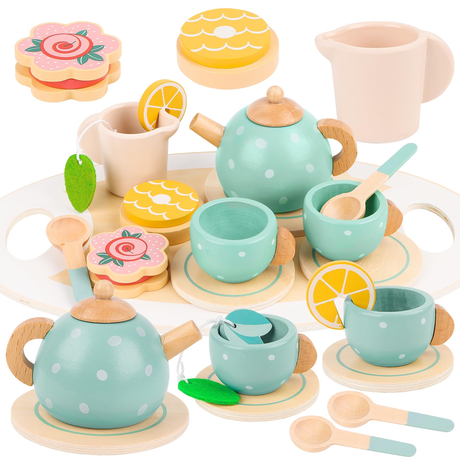 Accessori da cucina per bambini, set da tè in legno, giochi di ruolo, lavello da cucina in legno, regalo per bambini e bambine