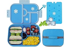 Bento Lunch Box with Dual Layer Leakproof Design and Built-in Ice Pack...