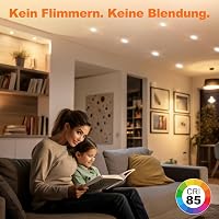 DUSKTEC LED Beépíthető Spotlámpa Alexa Vezérléshez, 7W Okos Mennyezeti Lámpa, APP és Hangvezérlés, Meleg-Nappali Fény, 6 db 6