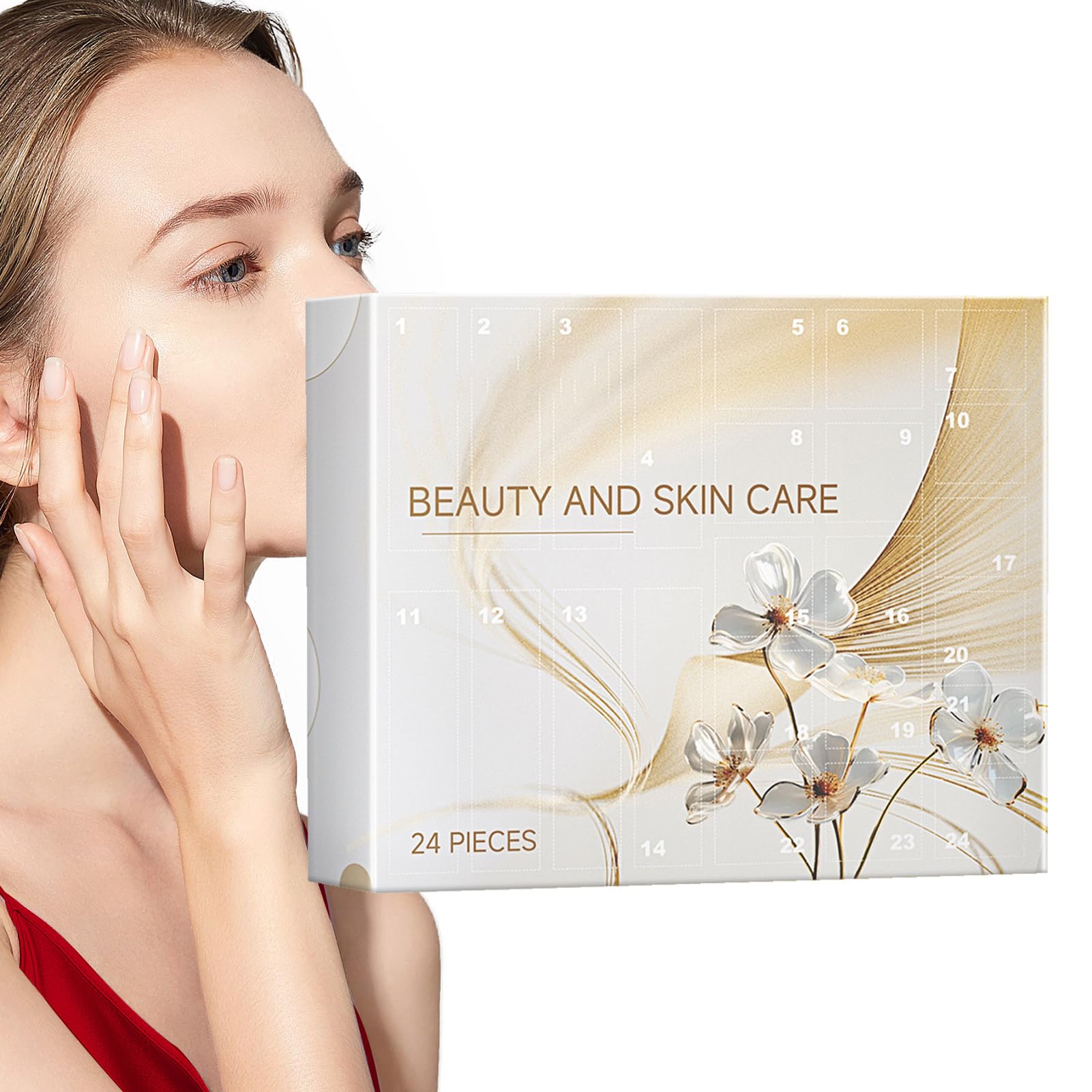 Calendario de Adviento para el cuidado de la piel, juego de de | belleza de cuenta regresiva de 24 días, productos para el cuidado de la piel y calendario de regalo cosmético para mujeres