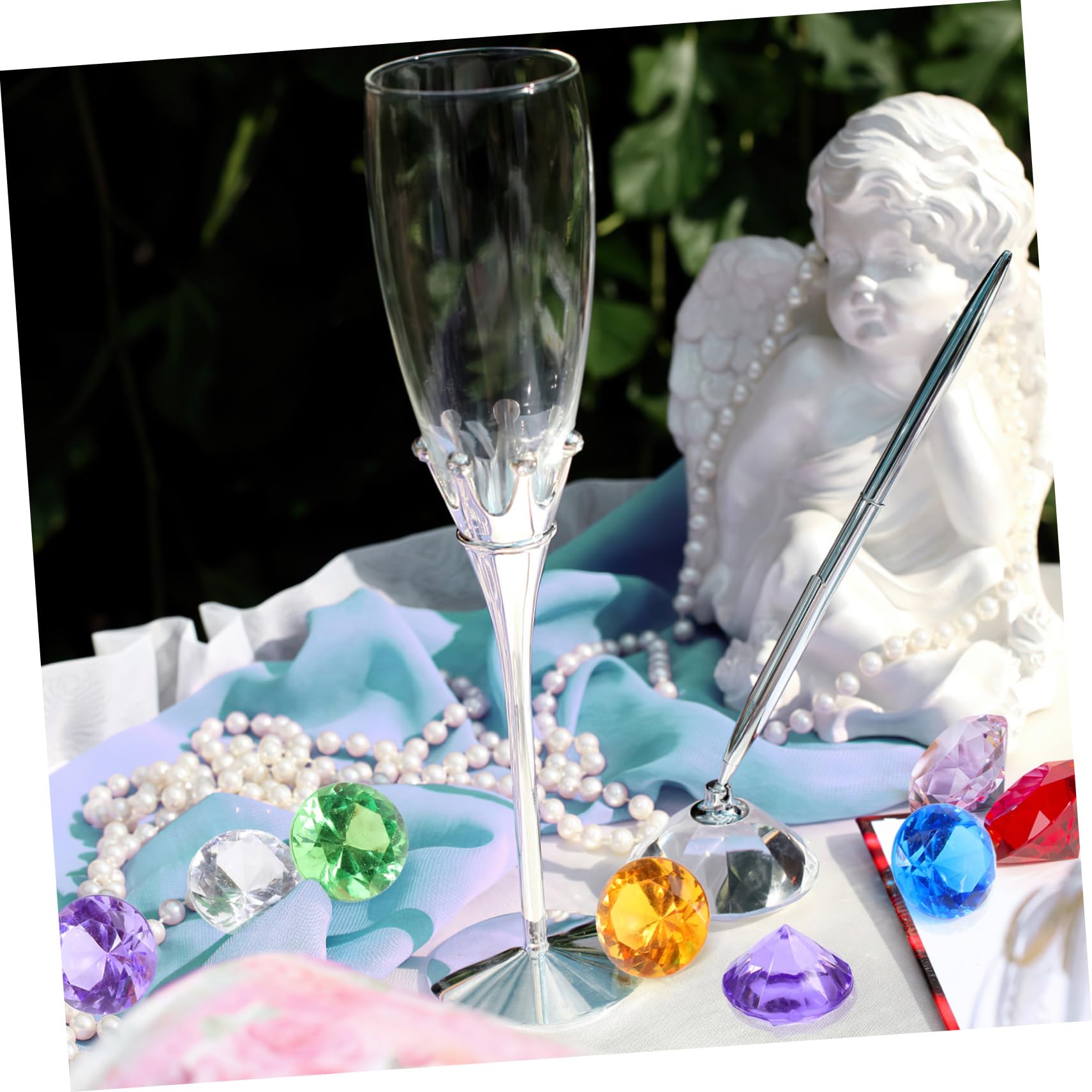 2 Set Acrilici Colorati Brillanti Gemme Decorative per Feste Matrimoni E DIY Simulati per Riempitivi Tavola E Vasi 100 Pezzi*2
