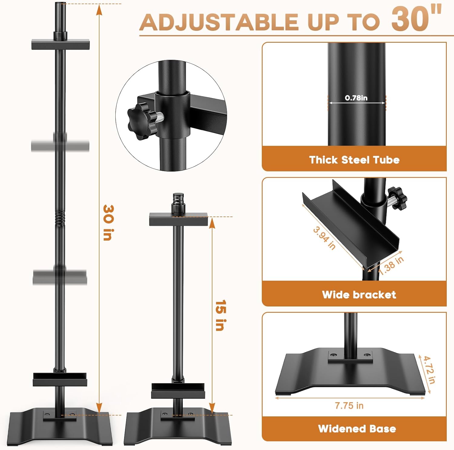 USION Adjustable Tabletop Easel Stand, Picture Easels for Display Up to 30" H, Heavy duty Metal Picture Frame Holder Stand Table top for Art, Photo, Canvas(Black) - Image 2