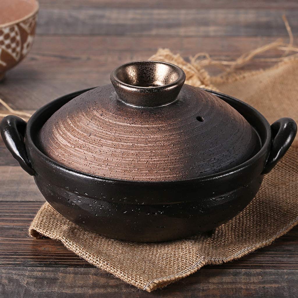 Casseruole Casseruola con Coperchio Casseruola Pentola in Terracotta Pentola per Alimenti Caldi, Pentola Rotonda in Ceramica, Casseruola isolata, Casseruola in Ceramica,