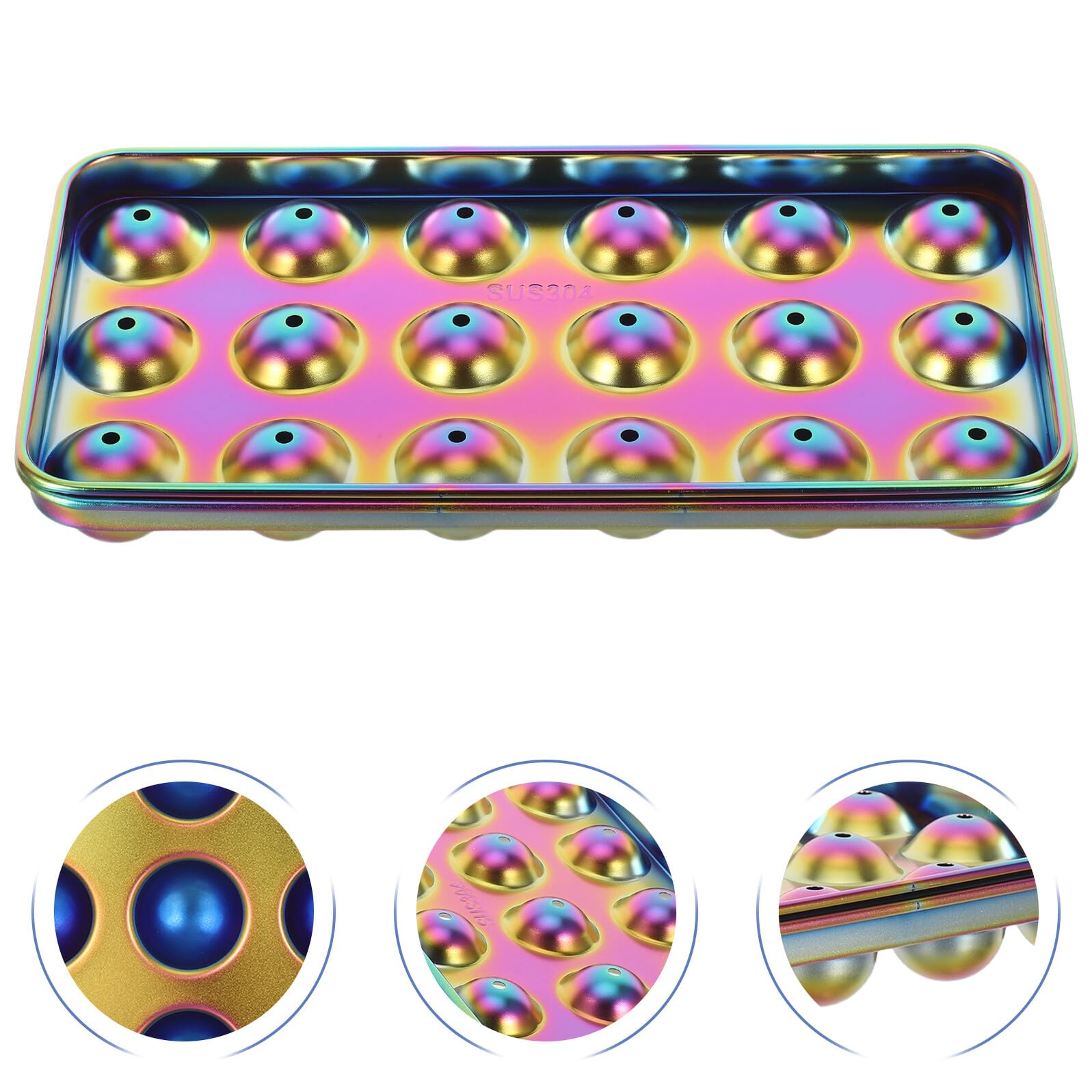 Mipcase Stampo per Cubetti di Ghiaccio in Acciaio Inox con Coperchio Rimovibile Vassoi Impilabili per Congelatore Stampo Facile da Staccare per Cocktail e Caffè