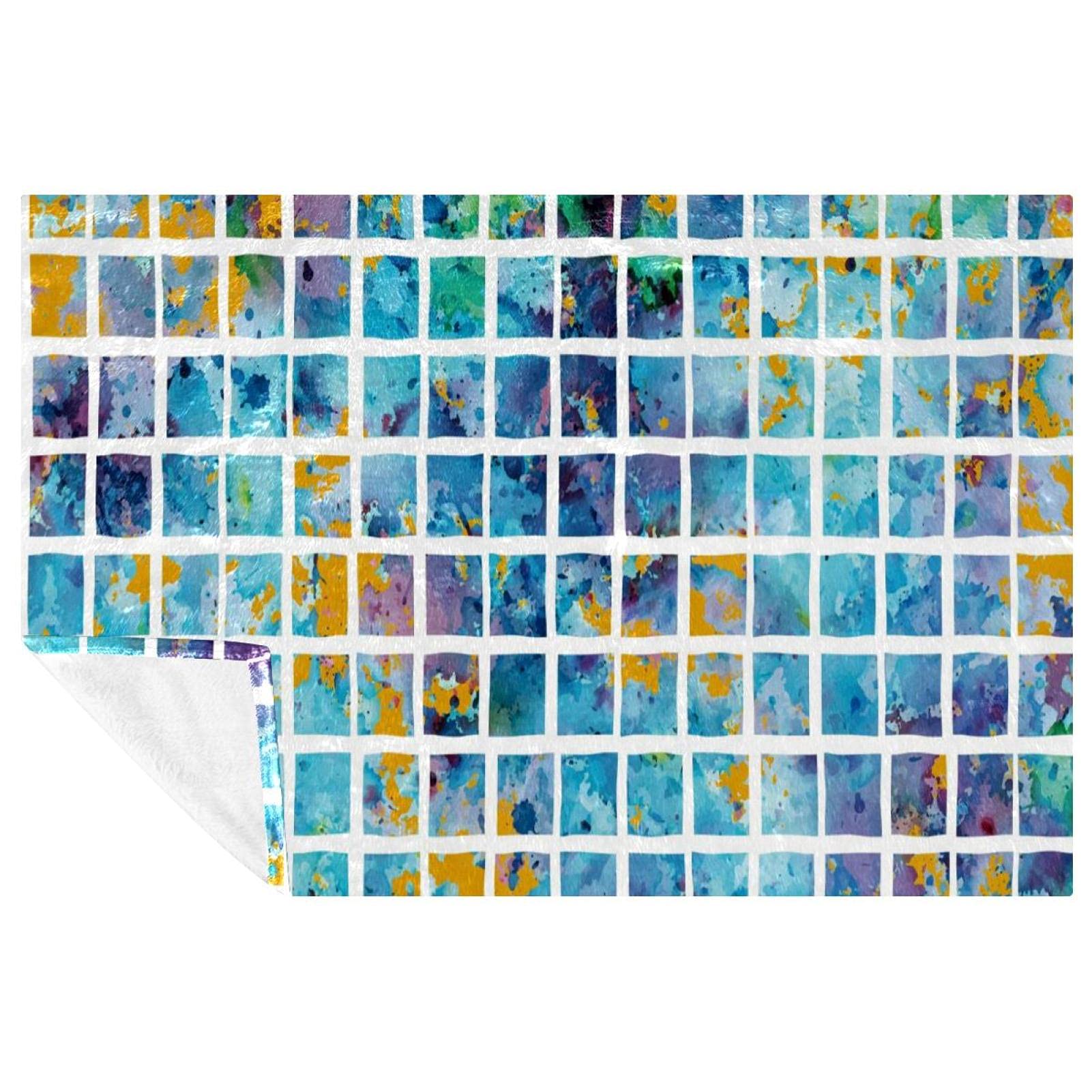 Couverture aquarelle bleue pour éliminer le froid sur votre canapé