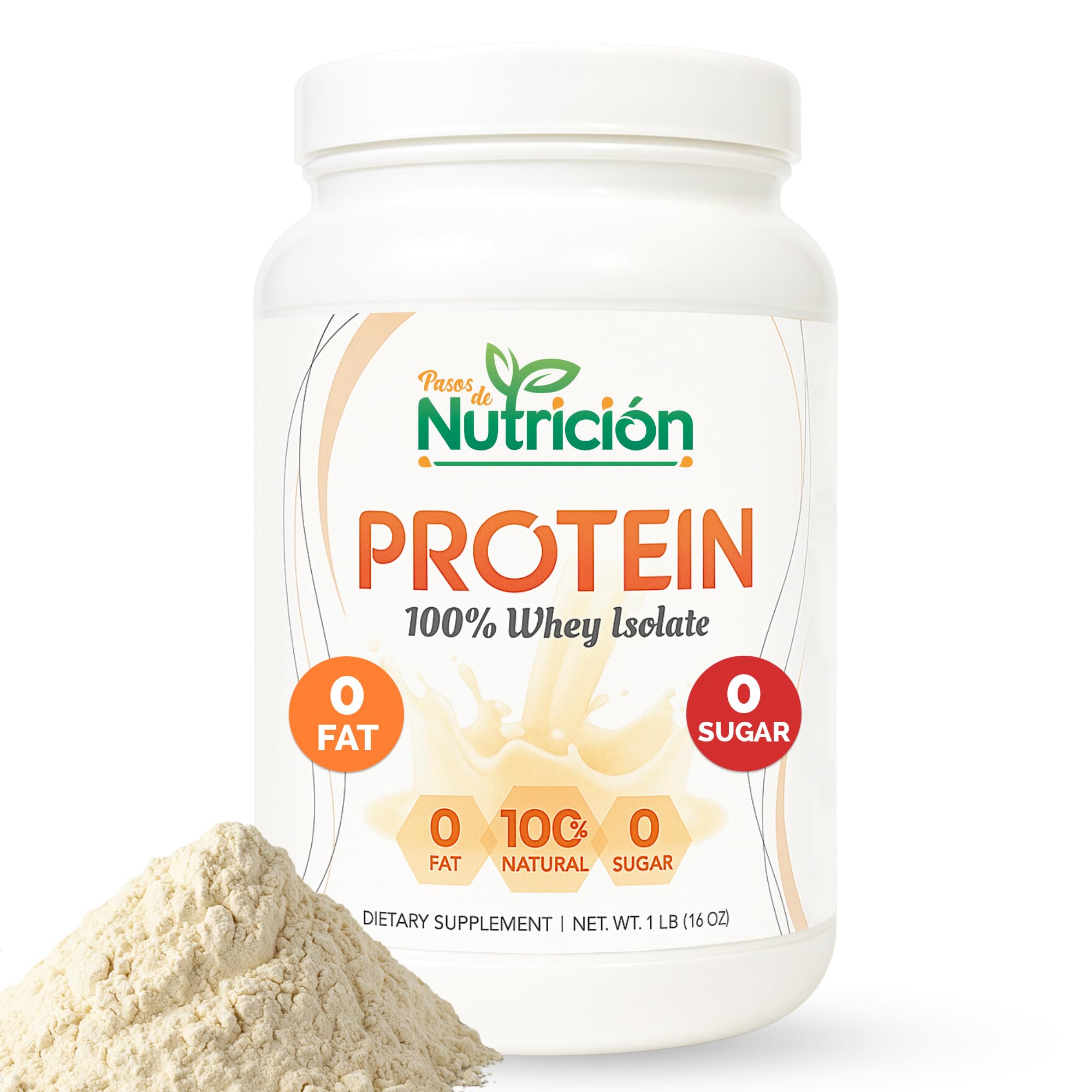 Nutricion Ahora Whey Protein Isolate Powder, sin sabor, 1 lb – 0 g de azúcar, bajo en carbohidratos, apto para dietas cetogénicas, sin lactosa, sin gluten, suplemento rico en proteínas para batidos y licuados.
