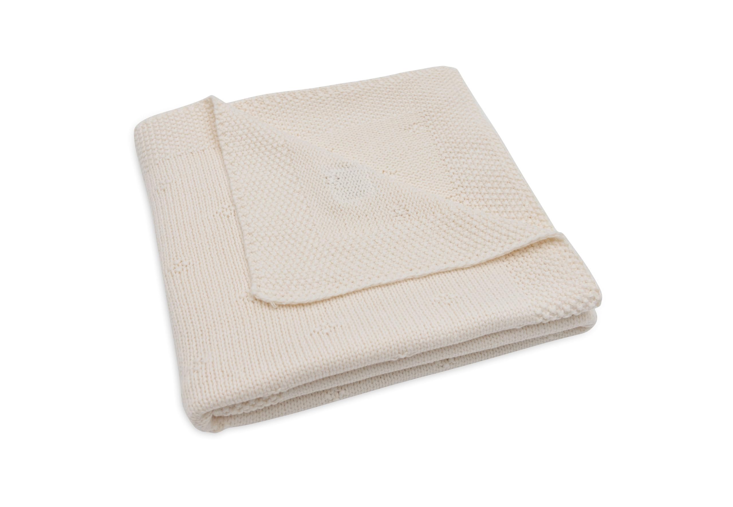 Jollein Cosy Knit Couverture pour bébé - Ivoire - 75 x 100 cm - 60% Coton, 40% Acrylique - pour Berceau de bébé - 1.0 TOG - Certifié Oeko-Tex - Motif tricoté
